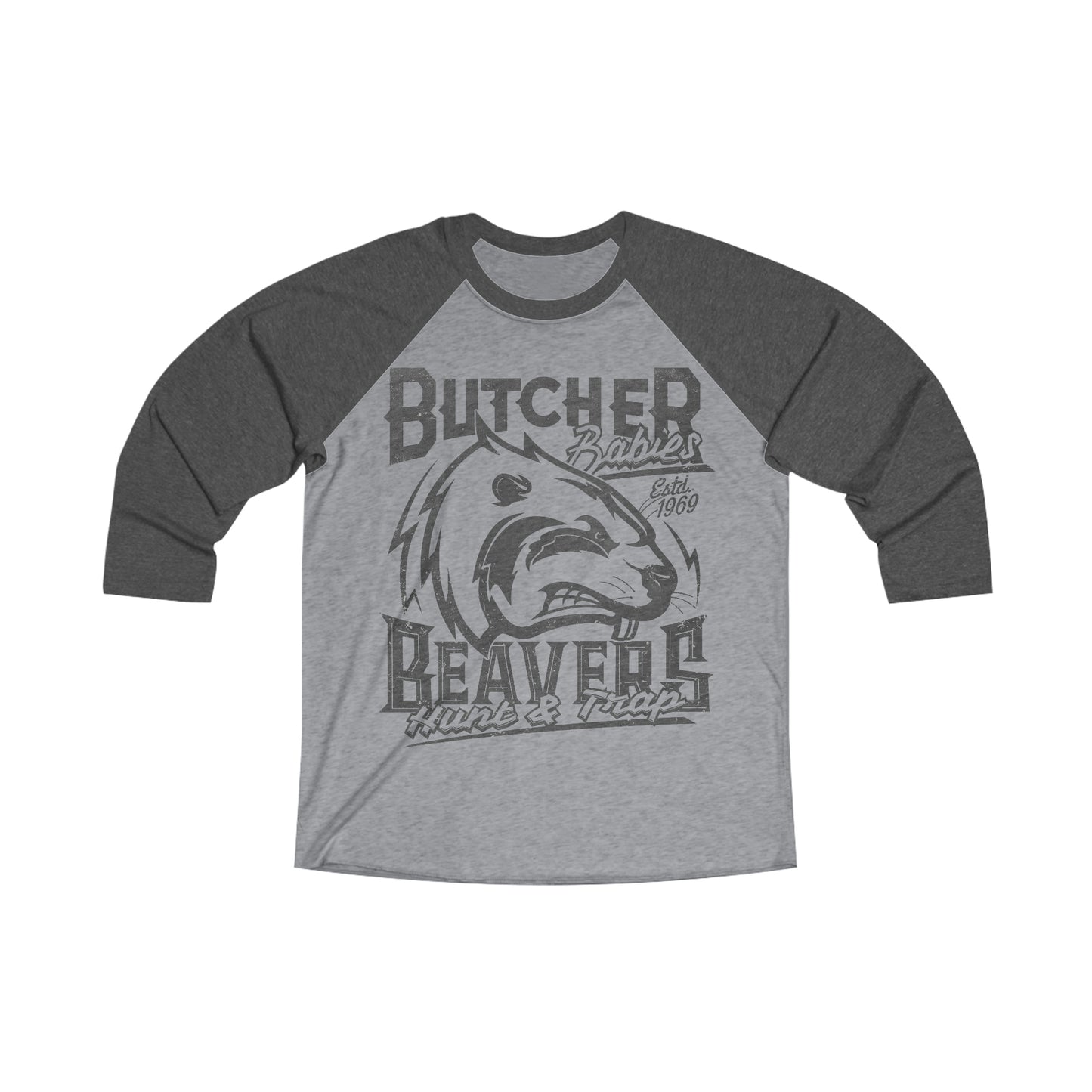 BEAVER CAGE - Butcher Beavers 3\4 Raglan Tee